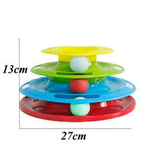Load image into Gallery viewer, Funny Pet Toys Cat Crazy Ball Disk Interactive Amusement Plate Play Disc Trilaminar Turntable Cat Toy